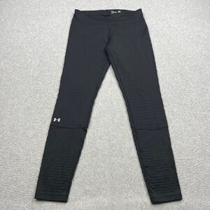 Under Armour UA Base 4.0 Leggings Womens Small Black Waffle ColdGear 1280946